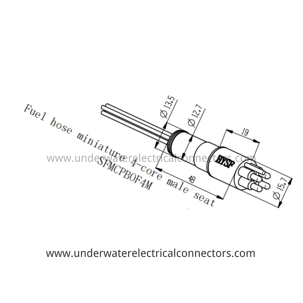 HYSF SFMCPBOF4M Miniature 4-core male seat Fuel hose Underwater Connector