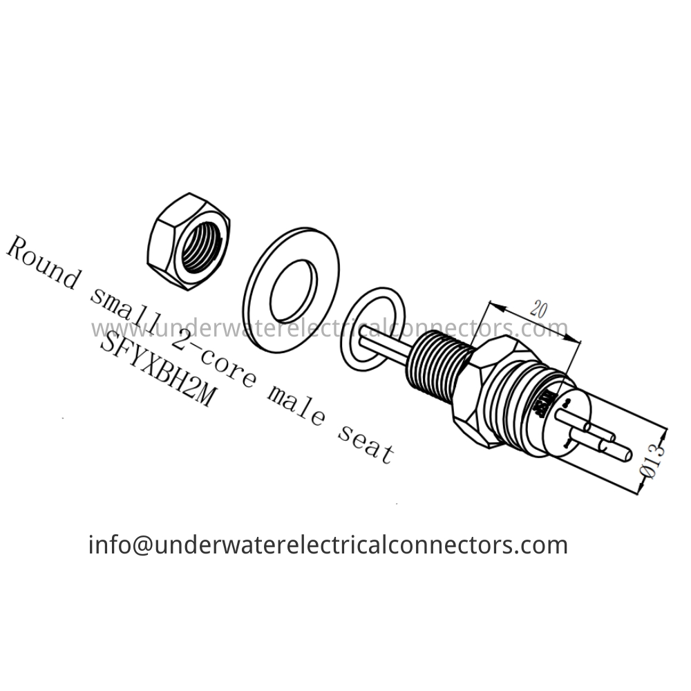 HYSF SFYXB H2M Round small 2-core male seat Underwater Connector