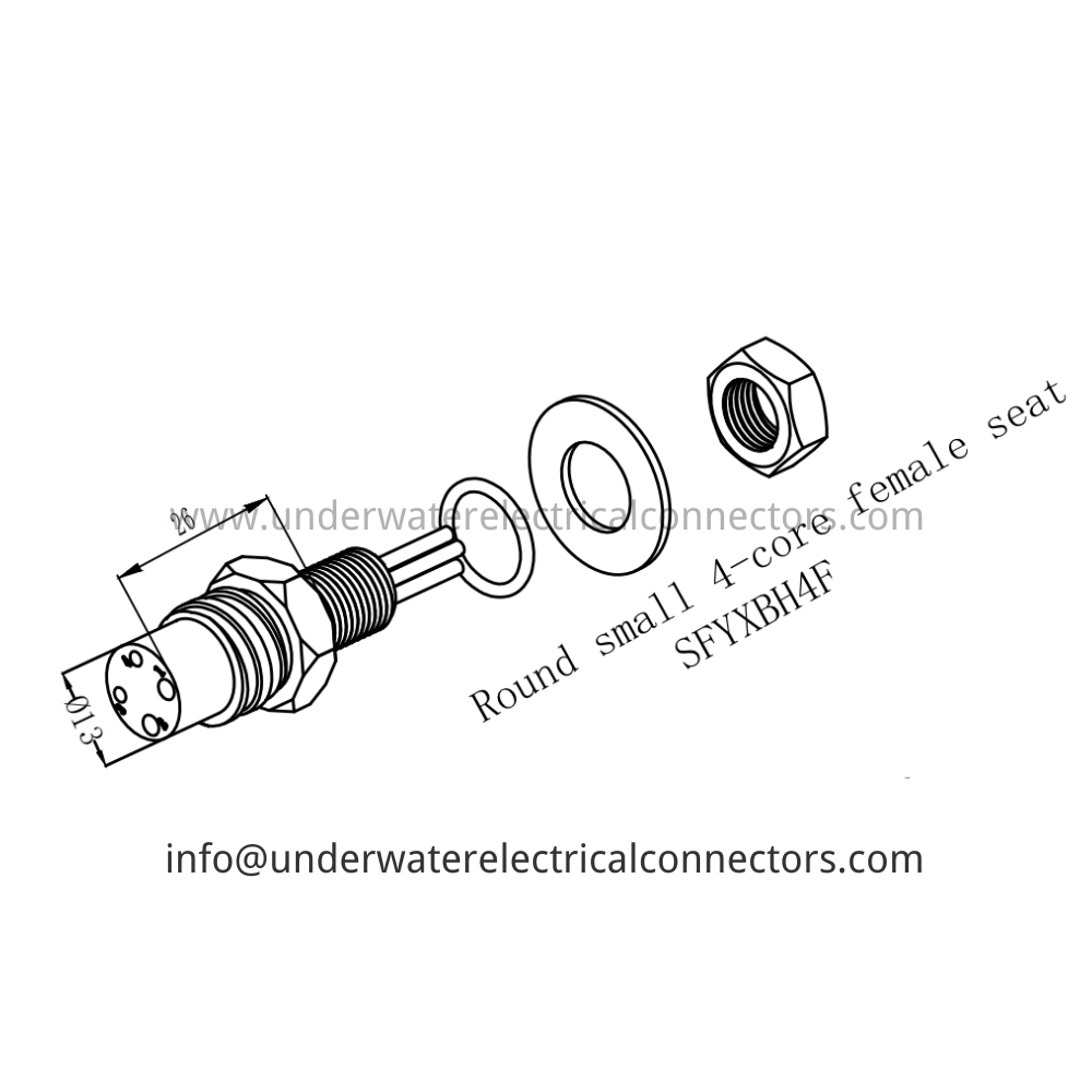 HYSF SFYXB H4F Round small 4-core female seat Underwater Connector