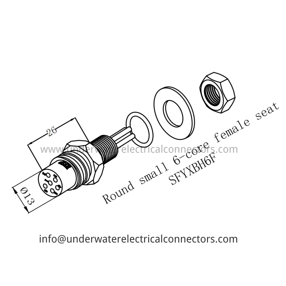 HYSF SFYXB H6F Round small 6-core female seat Underwater Connector