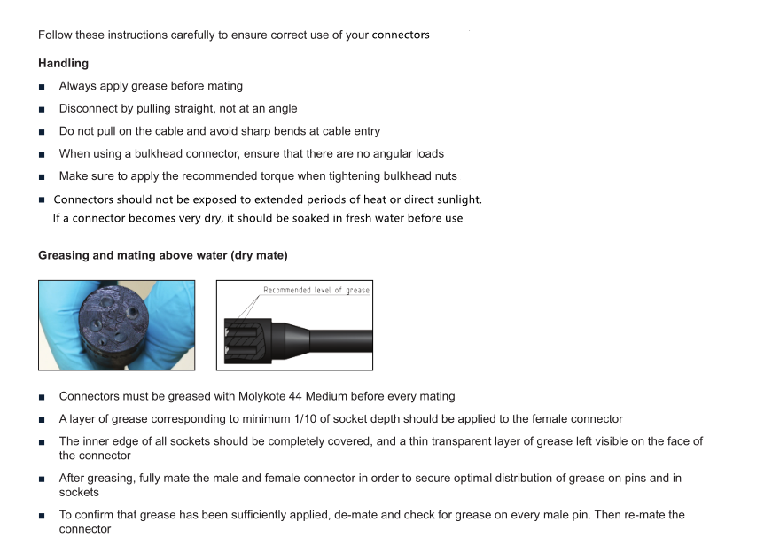 BH2M Deepwater Bulkhead Connectors Waterproof 2 Pin Subconn Underwater Connector for Subsea ROV