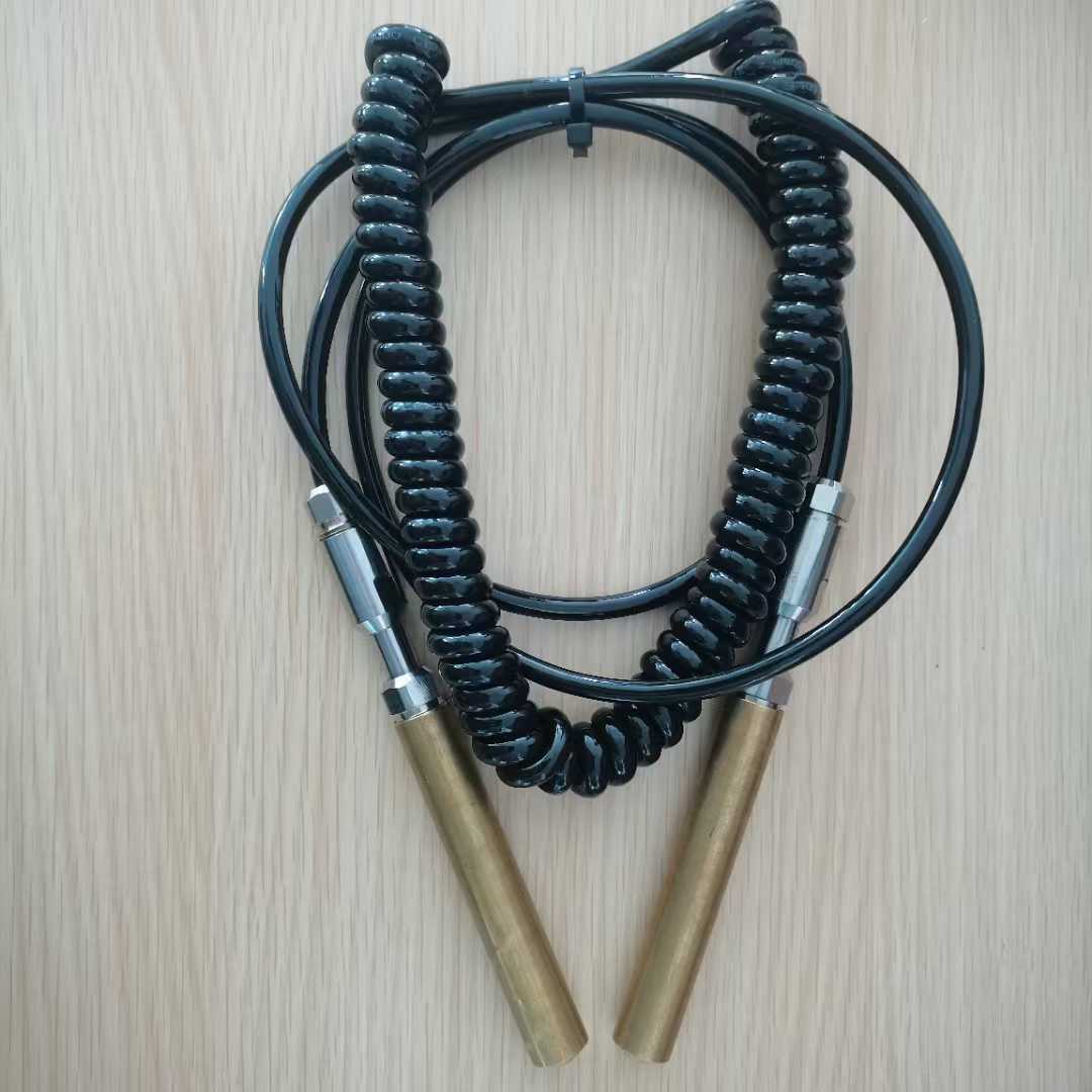 HYSF COIL-WP Custom Coiled Waterproof Plug Assembly (Brass Pins, PU Spiral Cable)