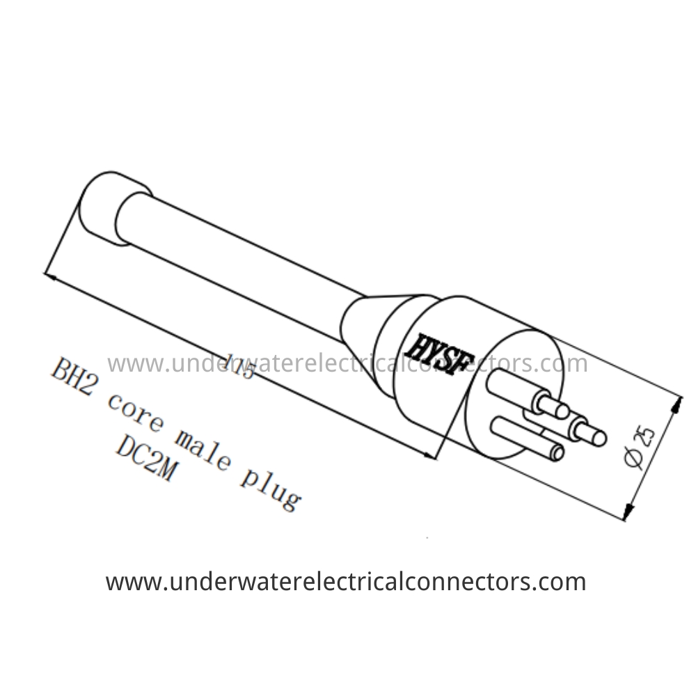 HYSF DC2M 2-Pin Male Inline Dummy Connector Plug