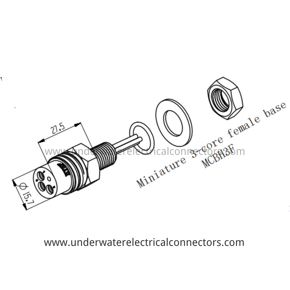 HYSF MCBH3F Miniature 3-core female base Underwater Connector