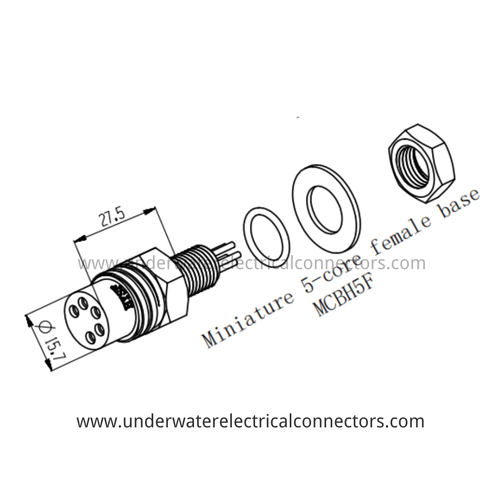 HYSF MCBH5F Miniature 5-core female base Underwater Connector