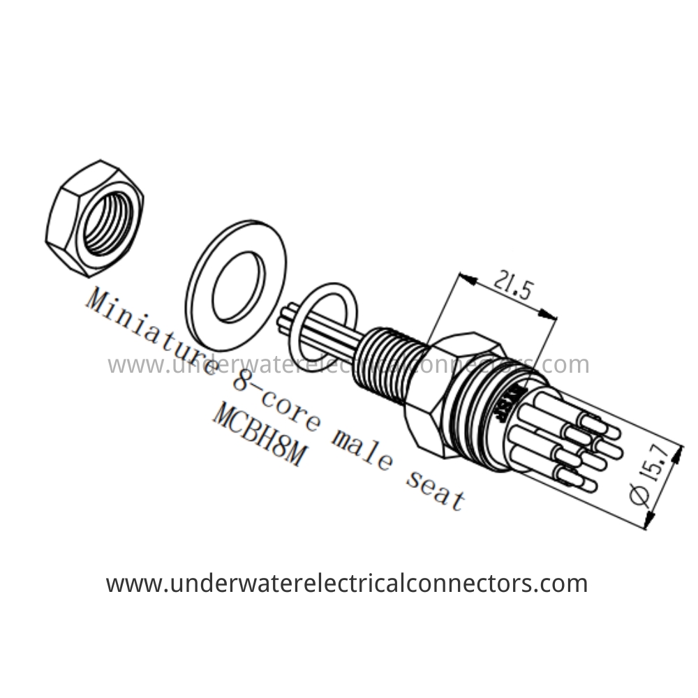 HYSF MCBH8M Miniature 8-core male seat Underwater Connector