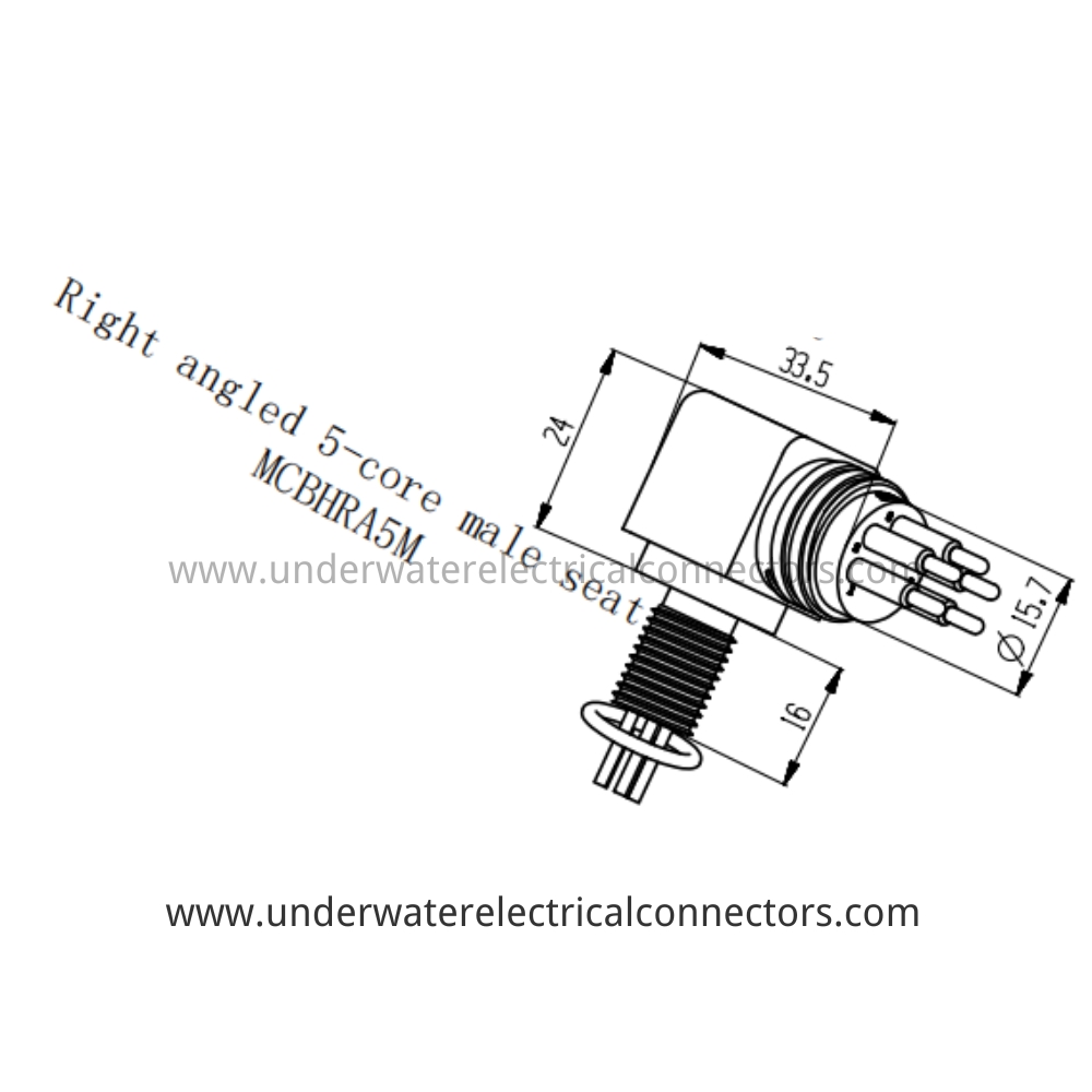 HYSF MCBHRA5M Right-angled 5-core male seat Underwater Connector