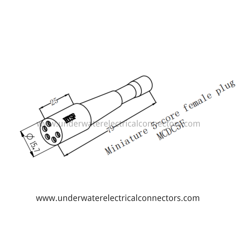 HYSF MCDC5F Miniature 5-core female plug Underwater Connector