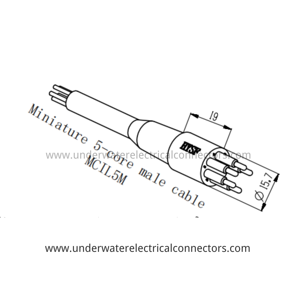 HYSF MCIL5M Miniature 5-core male cable Underwater Connector
