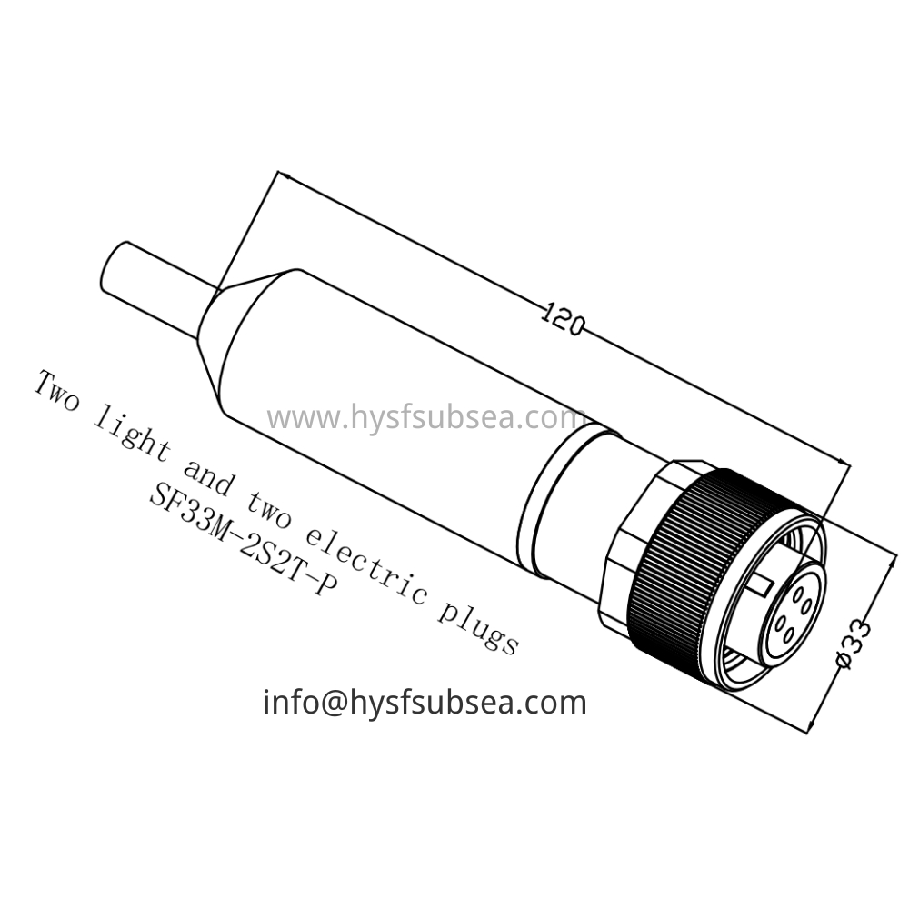 HYSF SF33M-2S2T-P Hybrid 2-optical 2-electrical plug Underwater Connector