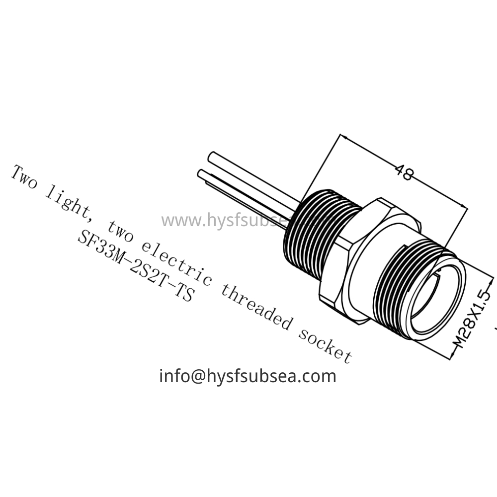 HYSF SF33M-2S2T-TS Hybrid 2-optical 2-electrical threaded socket Underwater Connector