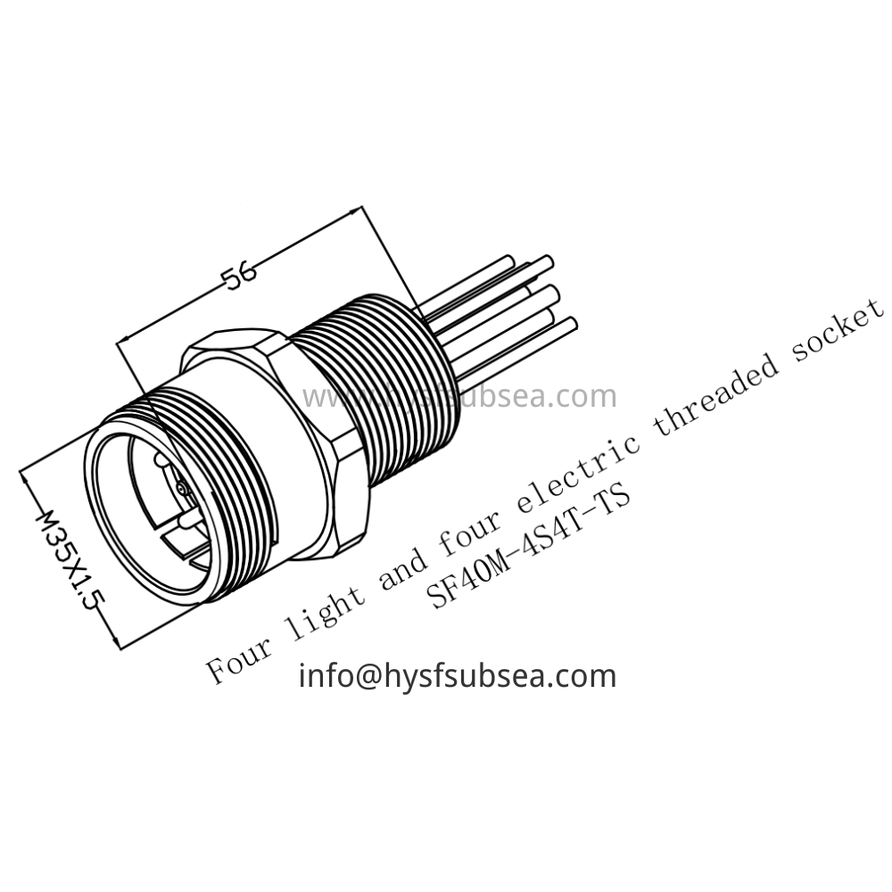HYSF SF40M-4S4T-TS Hybrid 4-optical 4-electrical threaded socket Underwater Connector