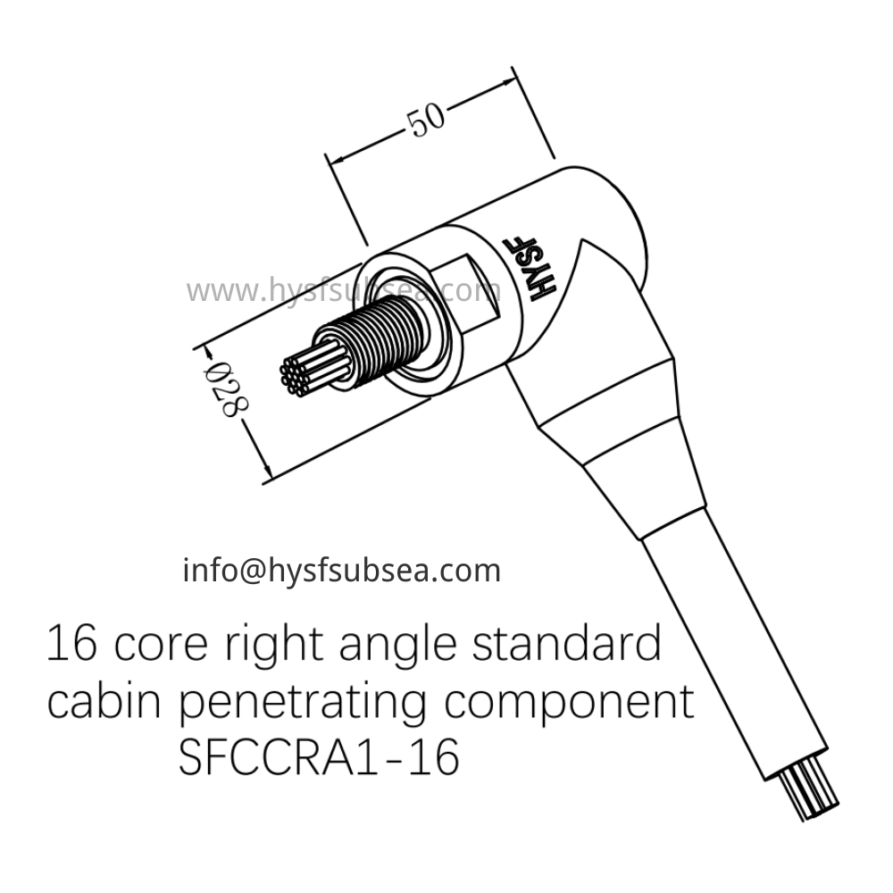 HYSF SFCCRA1-16 16 core right angle standard cabin penetrating component Underwater Connector