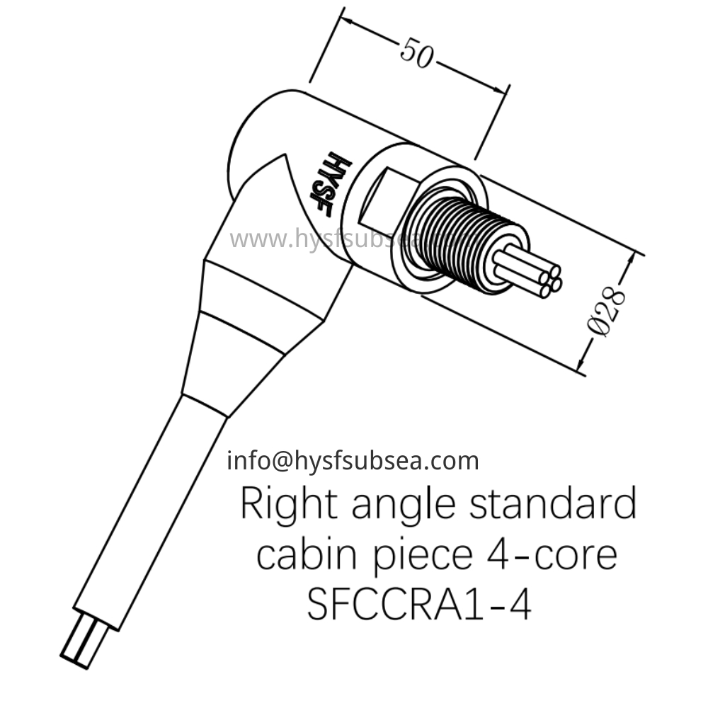 HYSF SFCCRA1-4 Right angle standard 4-core cabin piece Underwater Connector
