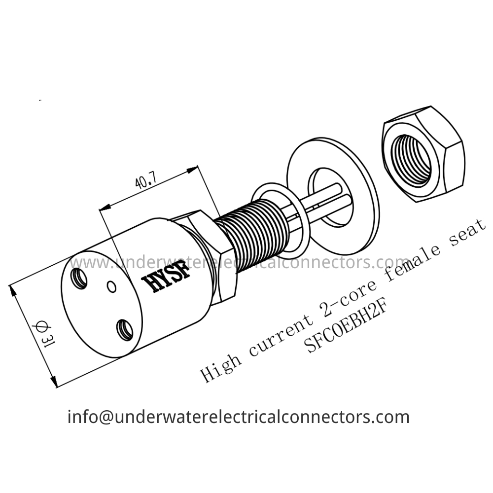HYSF SFCOEBH2F High current 2-core female seat Underwater Connector
