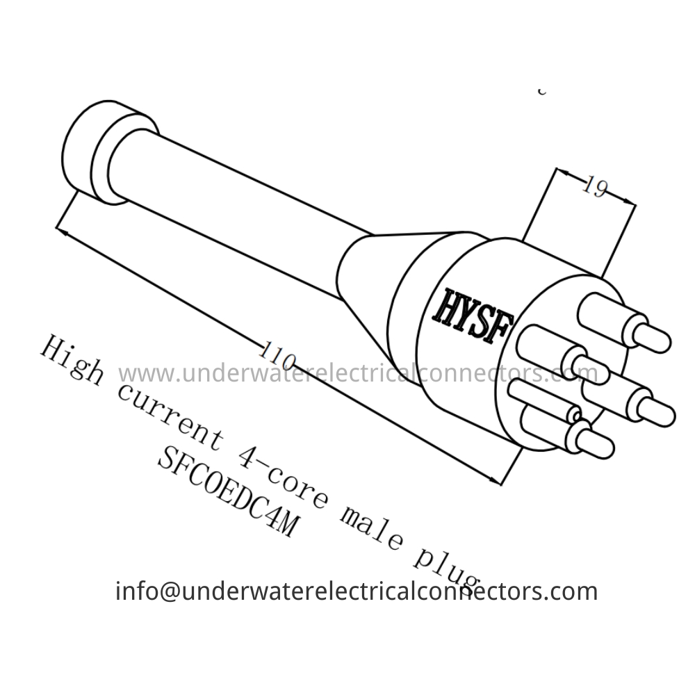 HYSF SFCOEDC4M High current 4-core male plug Underwater Connector