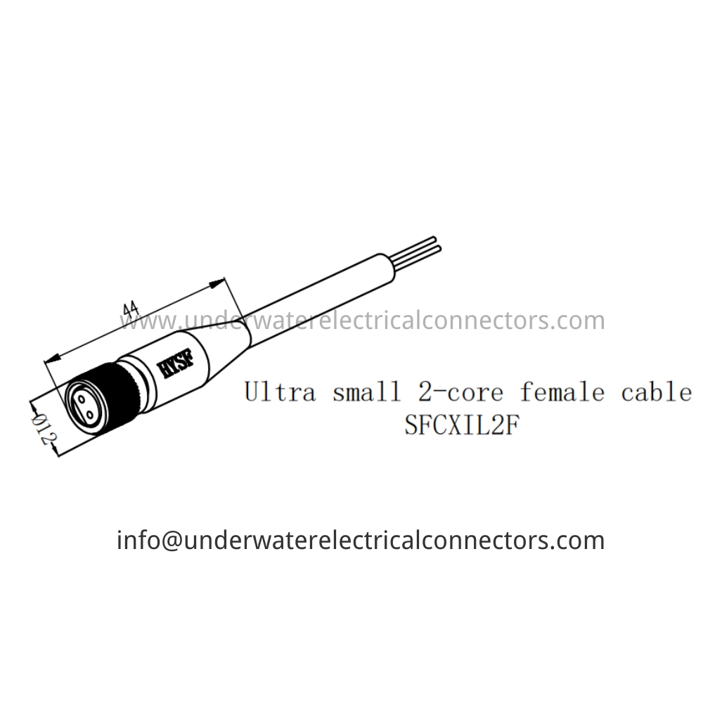 HYSF SFCXIL2F Ultra small 2-core female cable Underwater Connector