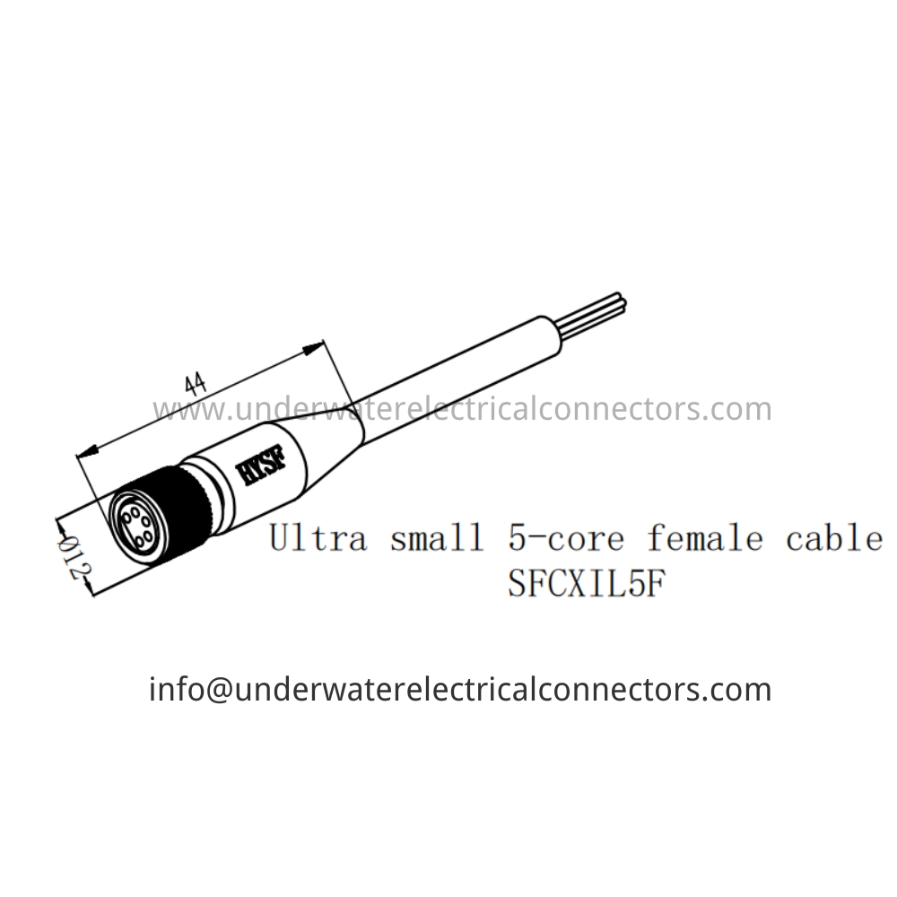 HYSF SFCXIL5F Ultra small 5-core female cable Underwater Connector