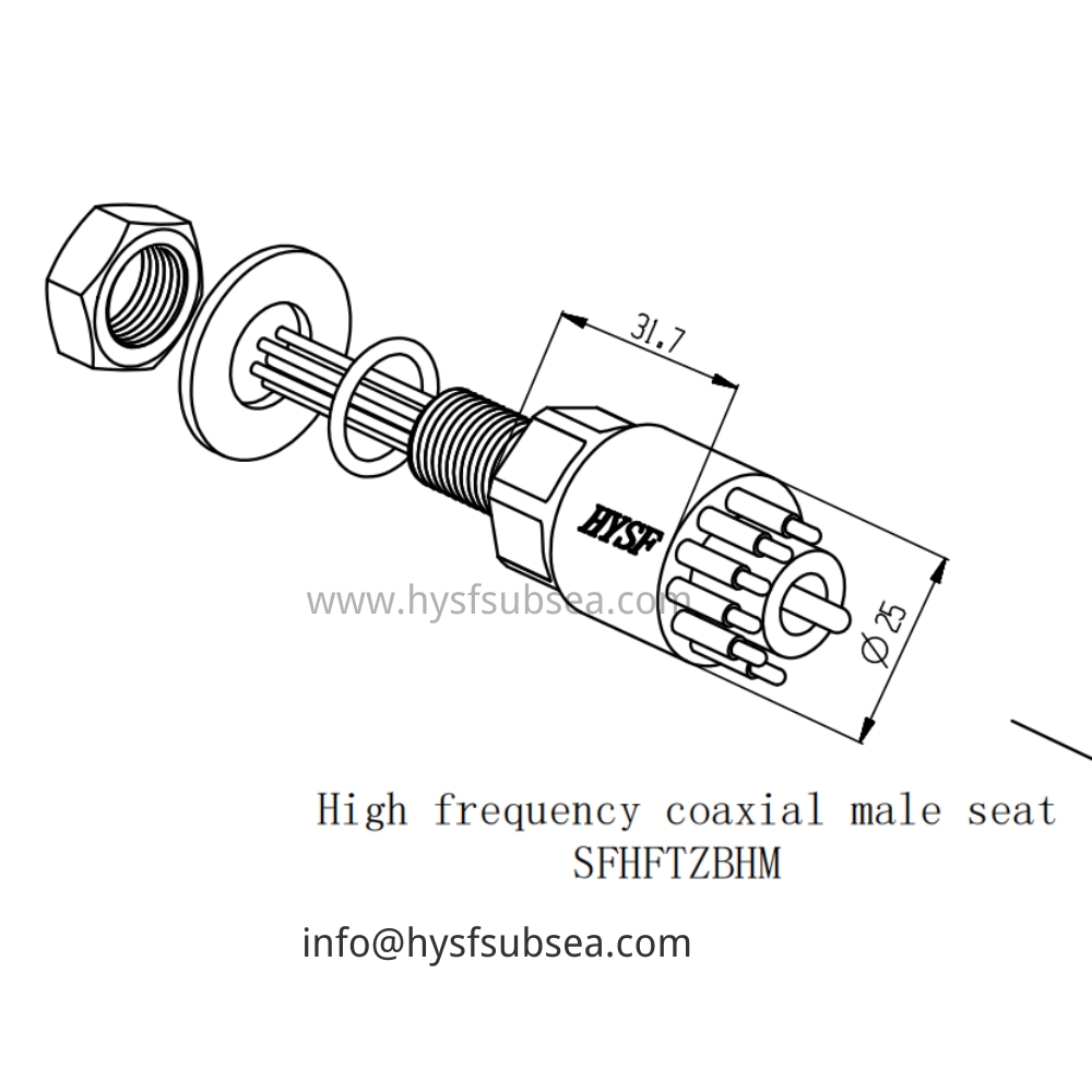 HYSF SFHFTZBHM High frequency coaxial male seat Underwater Connector