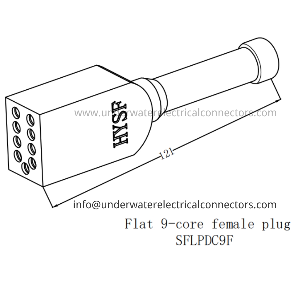 HYSF SFLPDC9F Flat 9-core female plug Underwater Connector