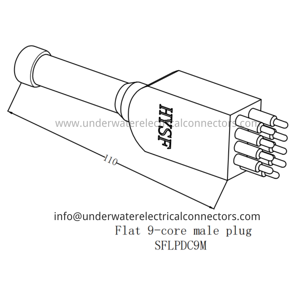 HYSF SFLPDC9M Flat 9-core male plug Underwater Connector