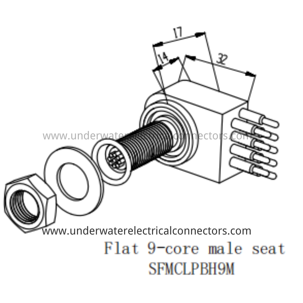 HYSF SFMCLPBH9M Flat 9-core male seat Underwater Connector