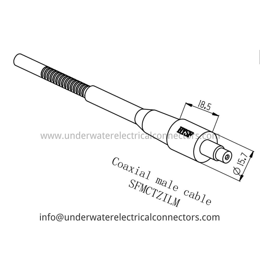 HYSF SFMCTZILM Coaxial male cable Underwater Connector
