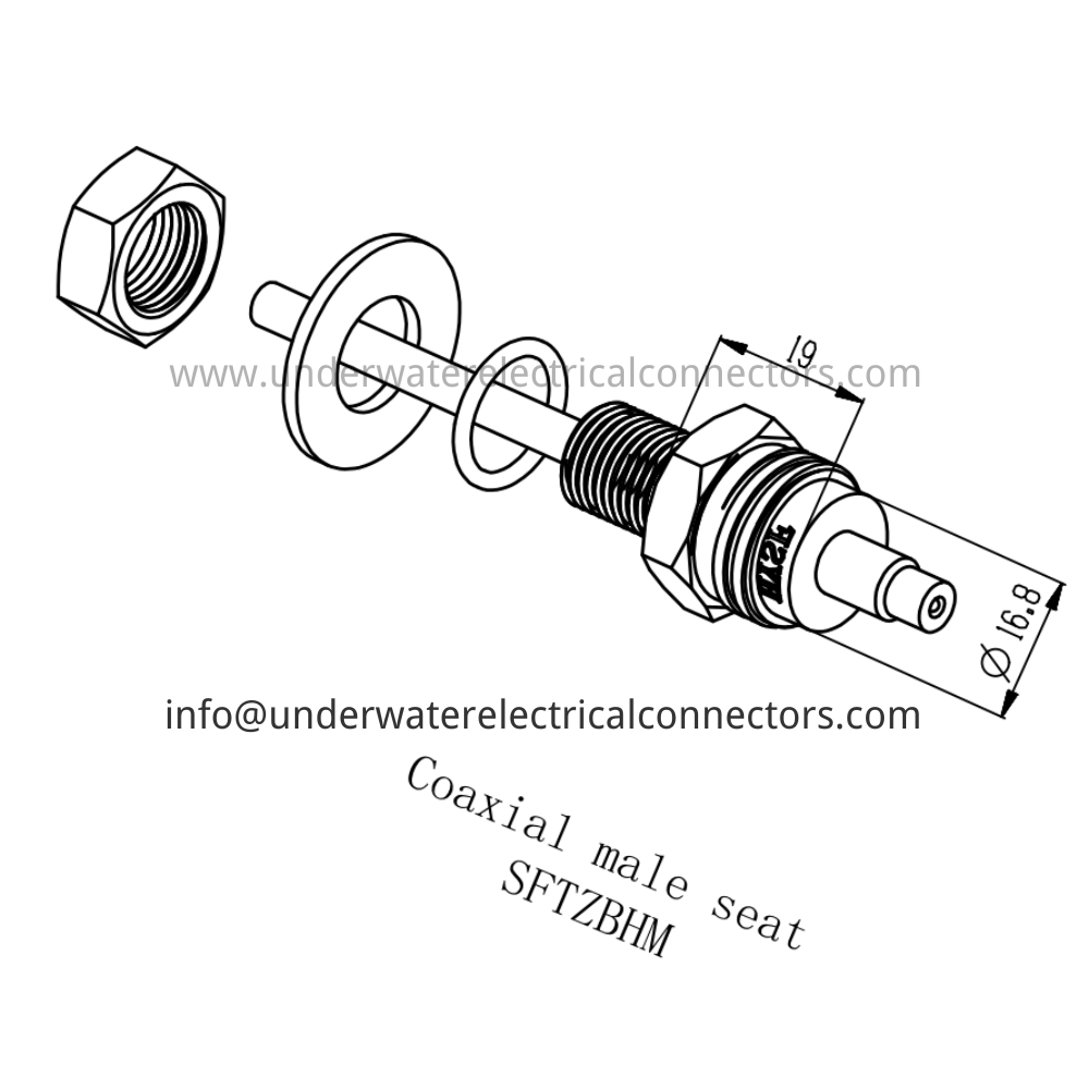 HYSF SFTZBHM Coaxial male seat Underwater Connector