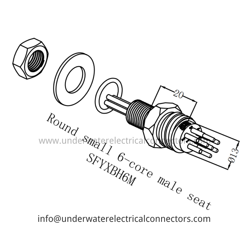 HYSF SFYXB H6M Round small 6-core male seat Underwater Connector