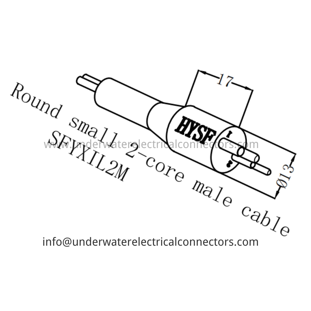 HYSF SFYXIL2M Round small 2-core male cable Underwater Connector