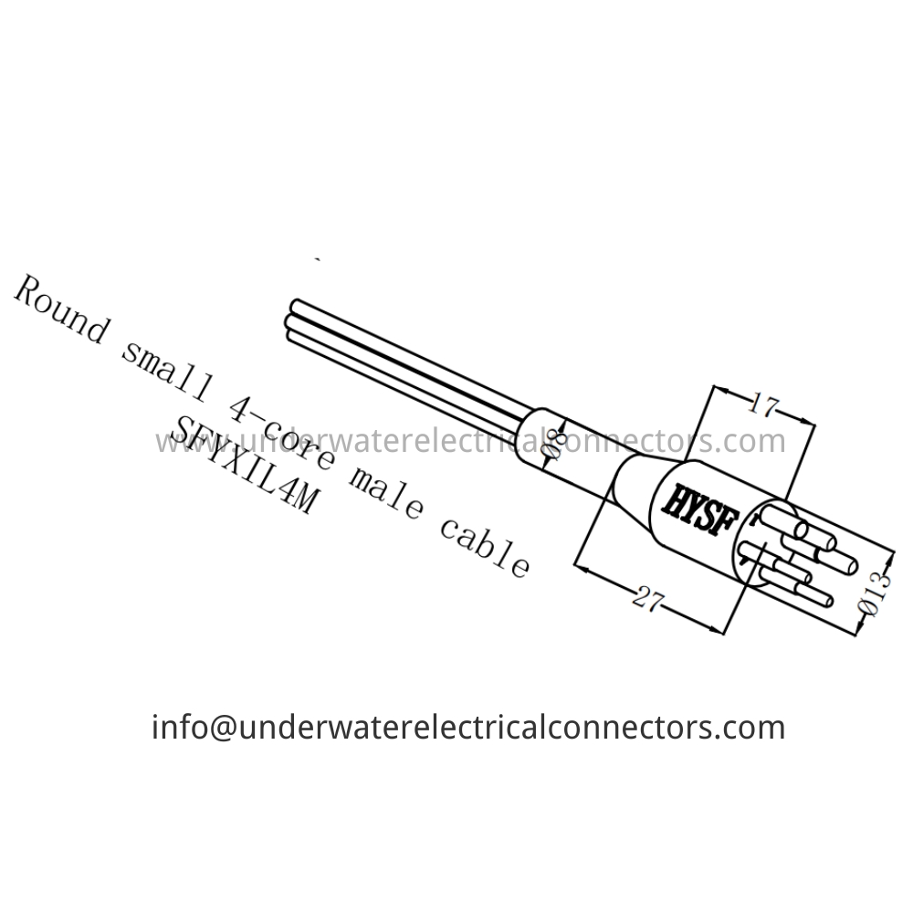 HYSF SFYXIL4M Round small 4-core male cable Underwater Connector