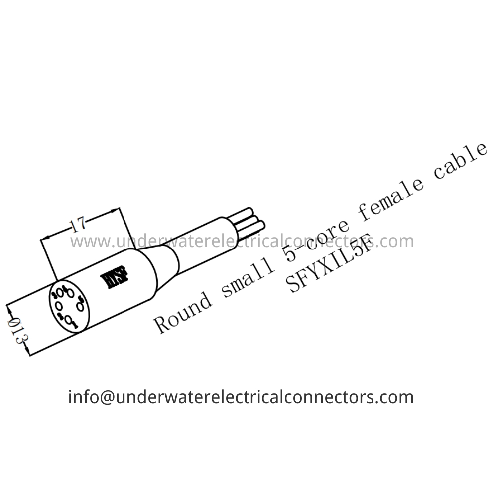 HYSF SFYXIL5F Round small 5-core female cable Underwater Connector