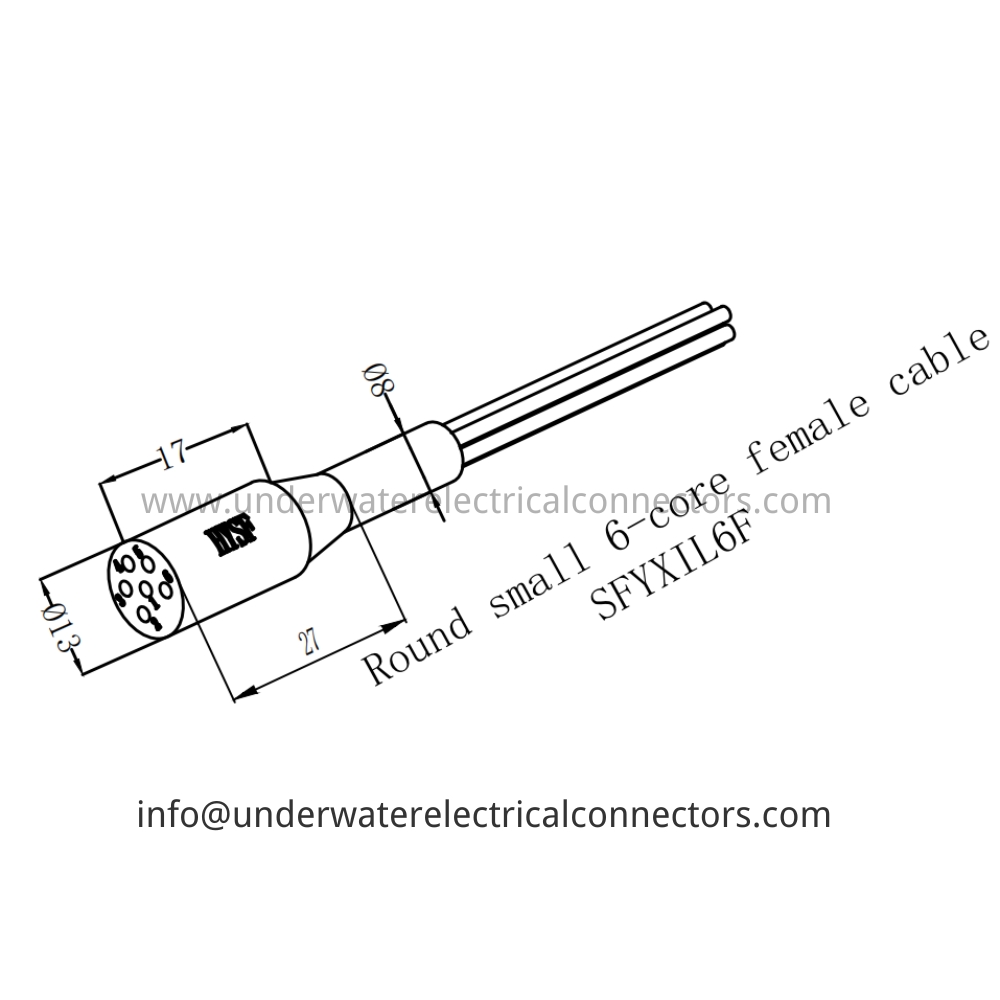 HYSF SFYXIL6F Round small 6-core female cable Underwater Connector