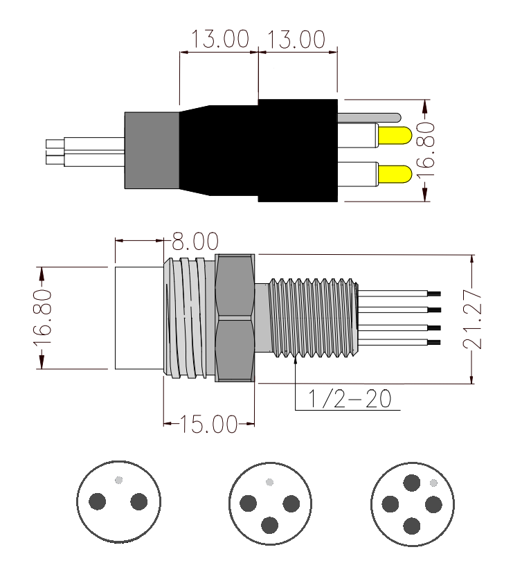 High Current 2Pin 4Pin Underwater Connector