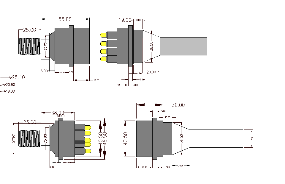 IL12M BH12F 12Pin Underwater Connector