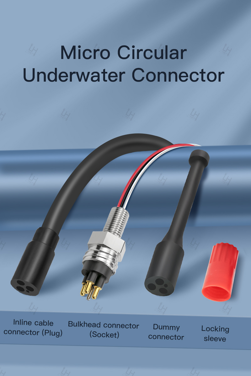MCBH3F 3Pin Waterproof Subsea Plug Male/Female Underwater Connector for ROV and Marine Instruments